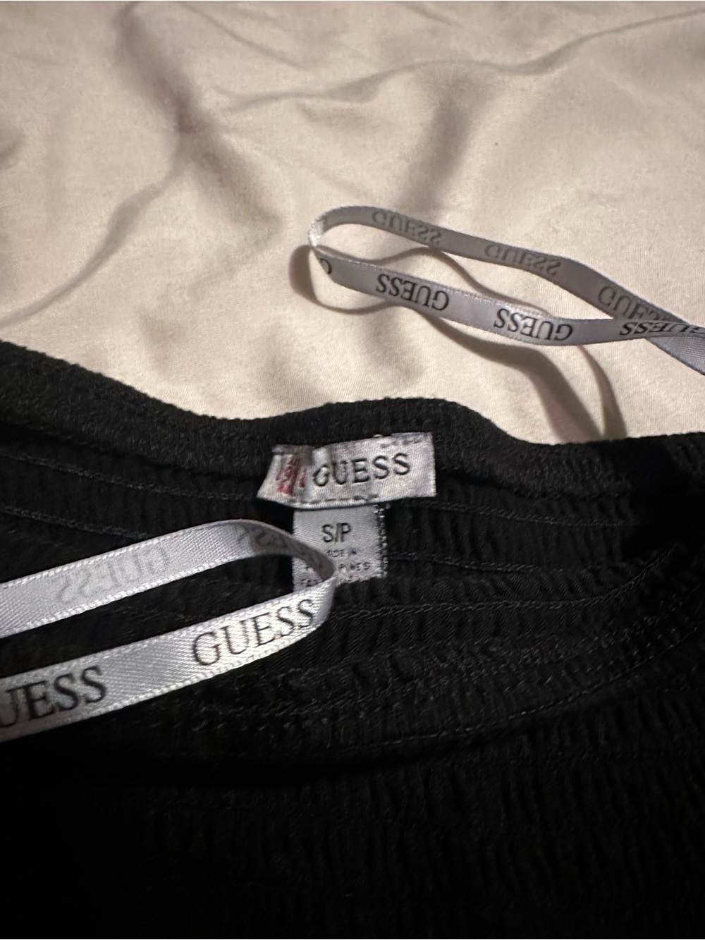 GUESS Black Strapless Handkerchief Hem Dress - Picture 6 of 6
